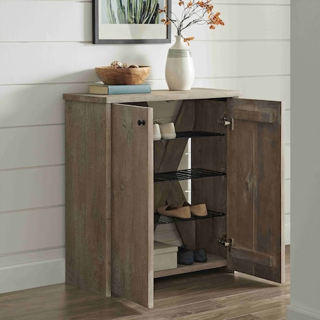 Alaterre Furniture Castleton Mango Wood 31"W Shoe Cubbie Cabinet AWTR1527